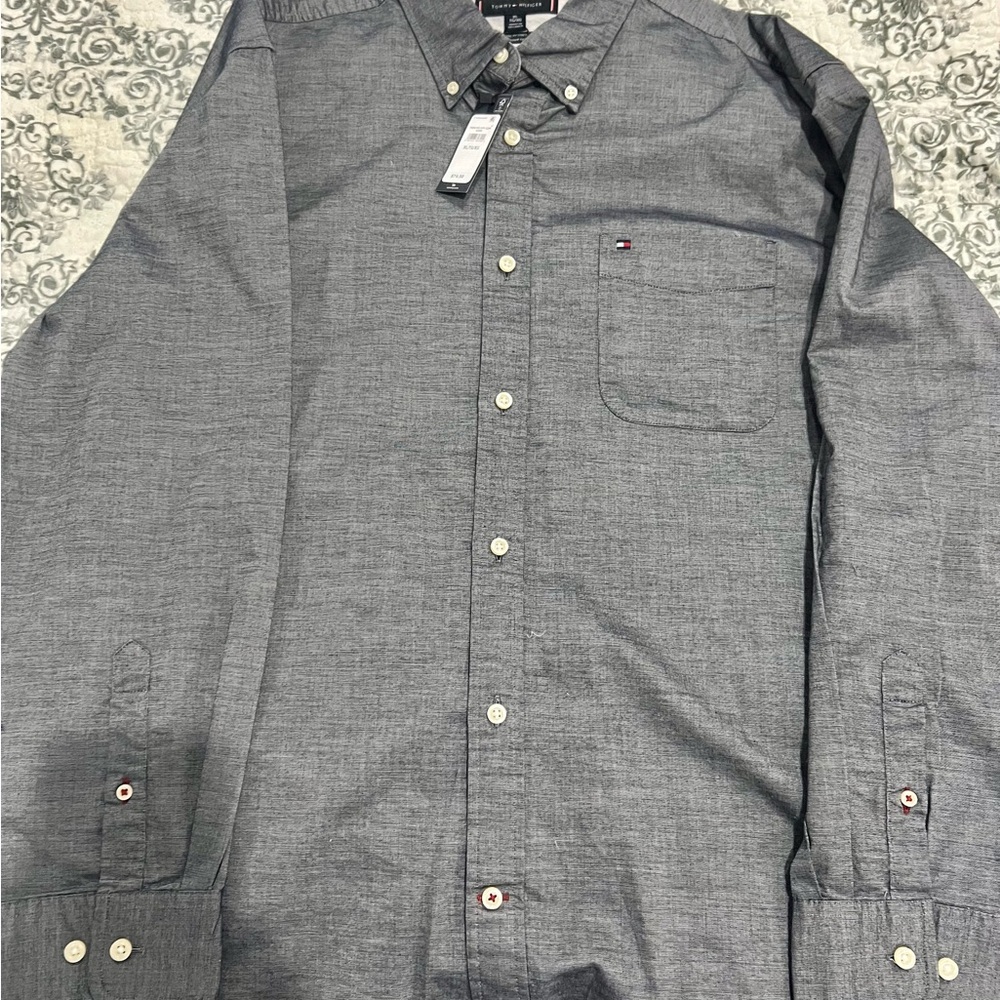 Tommy Hilfiger Men's Charcoal Button-Down Shirt